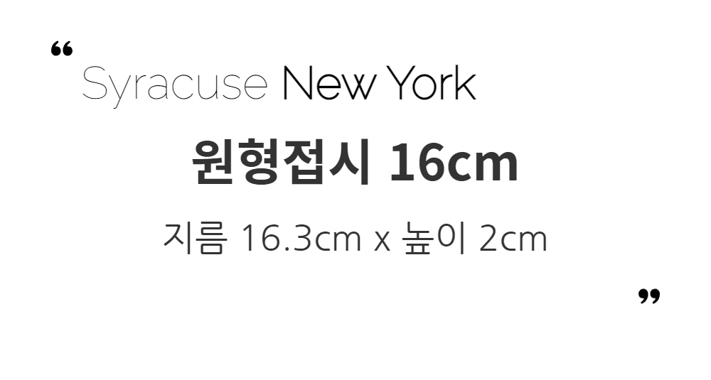 시라쿠스뉴욕 원형접시 16cm지름 16.3cm x 높이 2cm